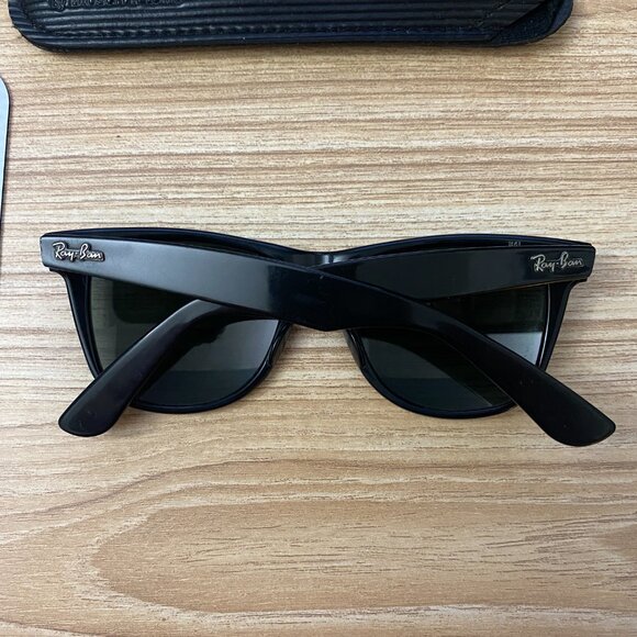 Bausch & Lomb - Ray-Ban Wayfarer II vtg sunglasses 1985 USA EBONY G15 L1724 OUAS - Picture 8 of 10